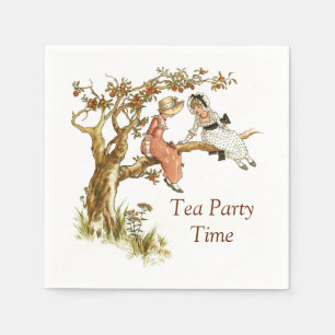 Guardanapo De Papel Tea party com ilustração de Kate Greenaway