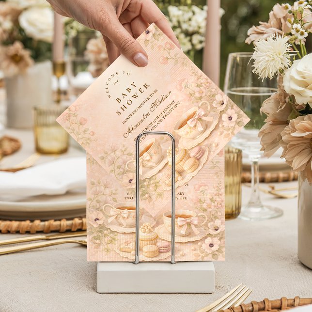 Guardanapo De Papel Tea Party With Mom-to-Be Baby Shower (Criador carregado)