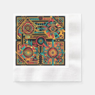 Guardanapo De Papel Teal "Aztec Dream" Festivo Coquetel Napkin