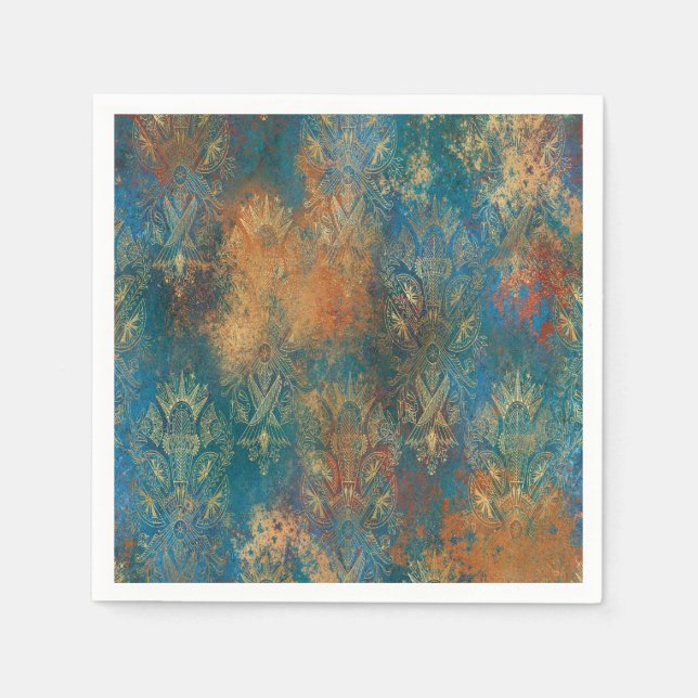 Guardanapo De Papel Teal Cooper Patina (Frente)