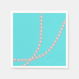 Guardanapo De Papel Teal e Pérolas