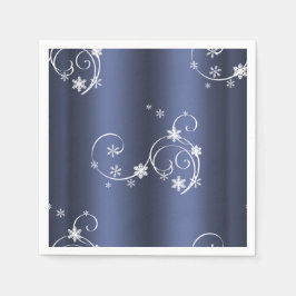 Guardanapo De Papel Teal Metálico, Brancos, Natal