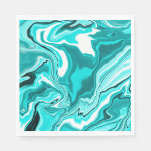 Guardanapo De Papel Teal, Turquesa e Mármore Branco