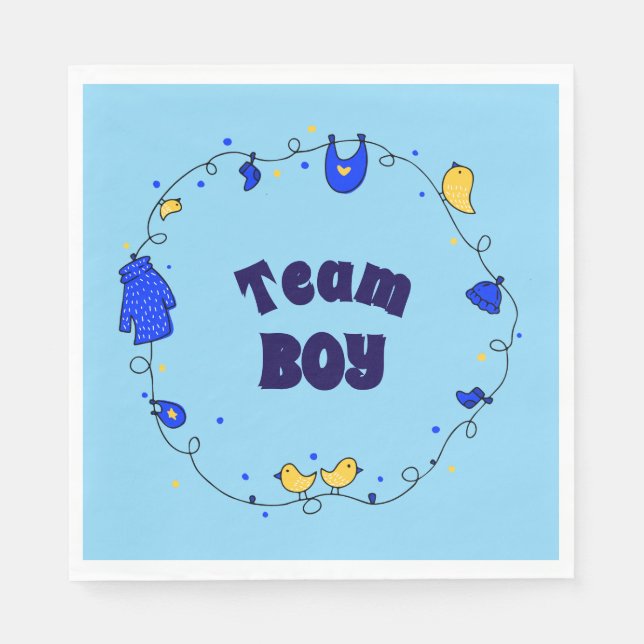Guardanapo De Papel Team Boy Gender Reveal Napkins (Frente)