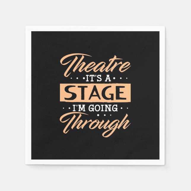 Guardanapo De Papel Teatro É Um Ator Palco Que Está Passando (Frente)