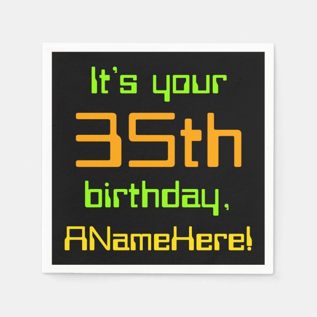 Guardanapo De Papel Techie 35th Birthday Paper Napkins (Frente)