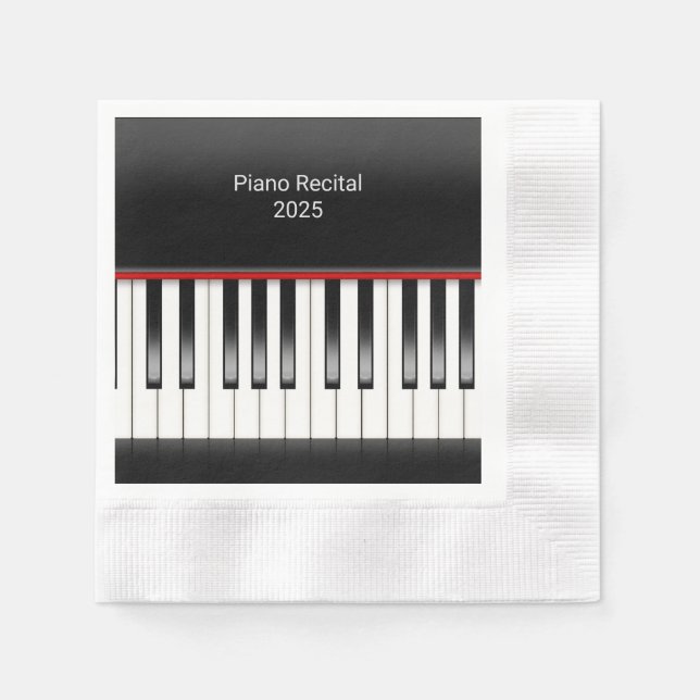 Guardanapo De Papel teclado piano para o recital de piano (Frente)