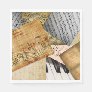 Guardanapo De Papel Teclas antigas para piano e partituras
