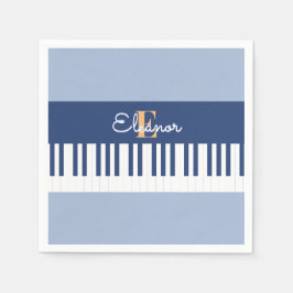 Guardanapo De Papel Teclas de Piano Monograma Teclado Musical Amante d