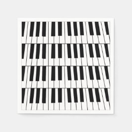 Guardanapo De Papel Teclas de Piano Preto e Branco Pianista Músico Fes