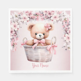 Guardanapo De Papel Teddy Bear Baby Girl Flowant