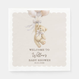 Guardanapo De Papel Teddy Bear Balloons Baby Shower Napkins
