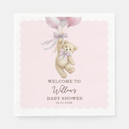 Guardanapo De Papel Teddy Bear Balloons Baby Shower Napkins