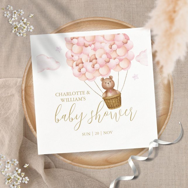 Guardanapo De Papel Teddy Bear Bearly Wait Pink Girl Baby Shower (Criador carregado)