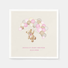 Guardanapo De Papel Teddy Bear Girl Baby Shower