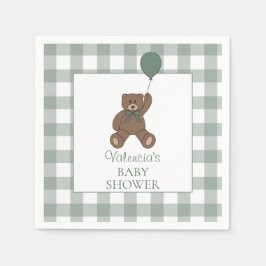 Guardanapo De Papel Teddy Bear Sage Green Baby Shower