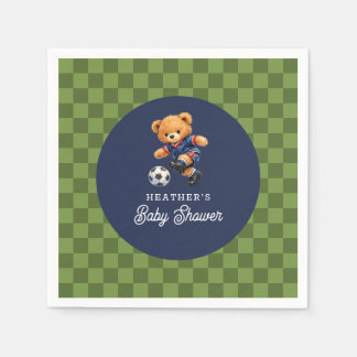 Guardanapo De Papel Teddy Bear Soccer Sport Checkboard Baby Shower