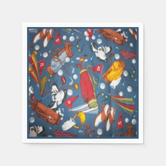 Guardanapo De Papel Tee Time Golf Pattern Napkins (Frente)