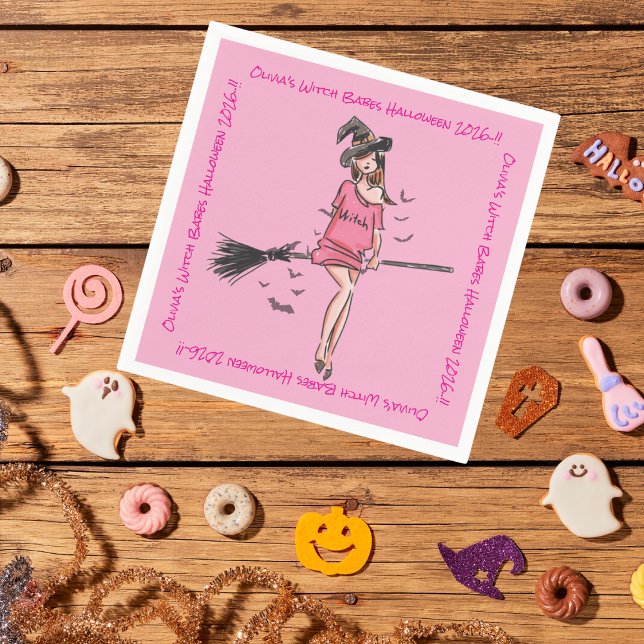 Guardanapo De Papel Teen Girl Witch Babs Festa de Halloween (Witch Babes Halloween Party Napkins)