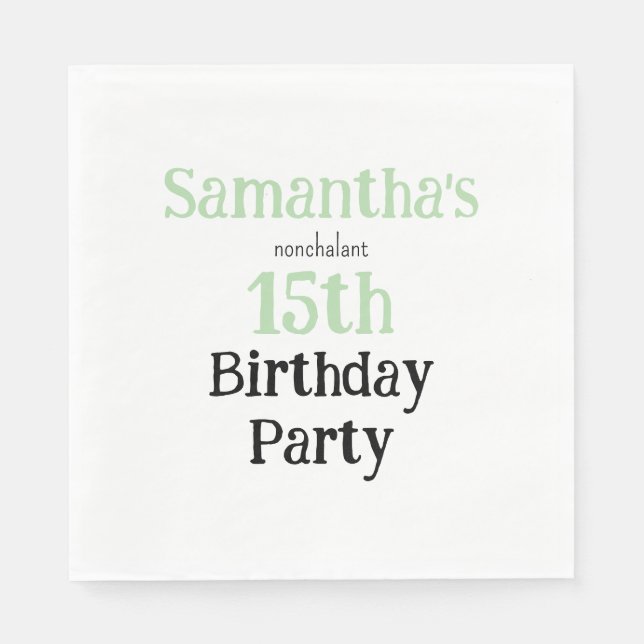 Guardanapo De Papel Teen Nonchalant Birthday Party Invitation (Frente)