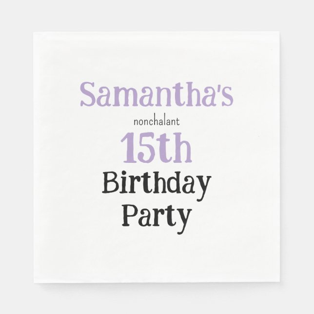 Guardanapo De Papel Teen Nonchalant Birthday Party Invitation (Frente)