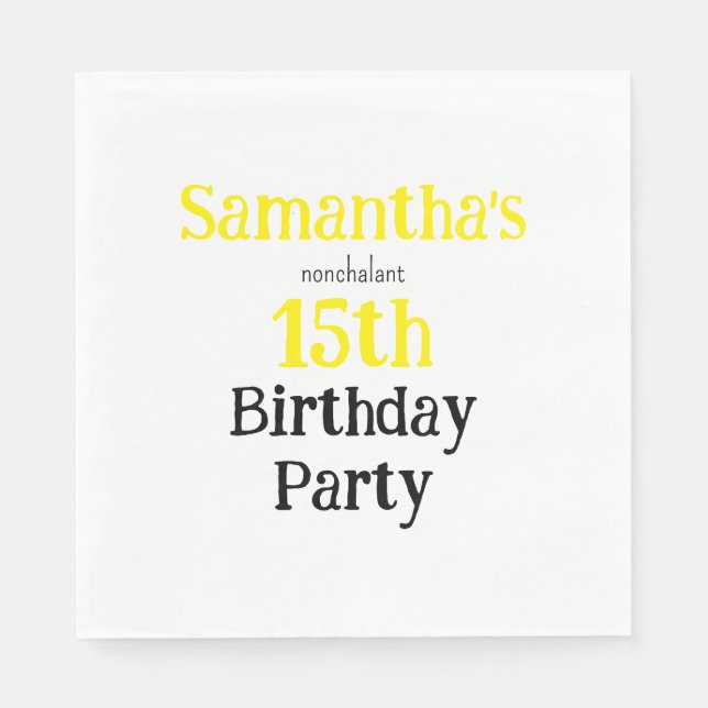 Guardanapo De Papel Teen Nonchalant Birthday Party Invitation (Frente)
