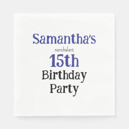 Guardanapo De Papel Teen Nonchalant Birthday Party Invitation