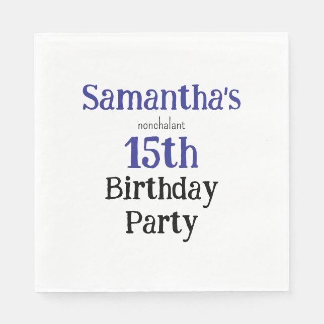 Guardanapo De Papel Teen Nonchalant Birthday Party Invitation (Frente)