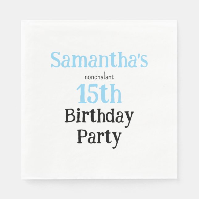 Guardanapo De Papel Teen Nonchalant Birthday Party Invitation (Frente)