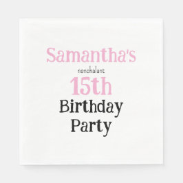 Guardanapo De Papel Teen Nonchalant Birthday Party Invitation