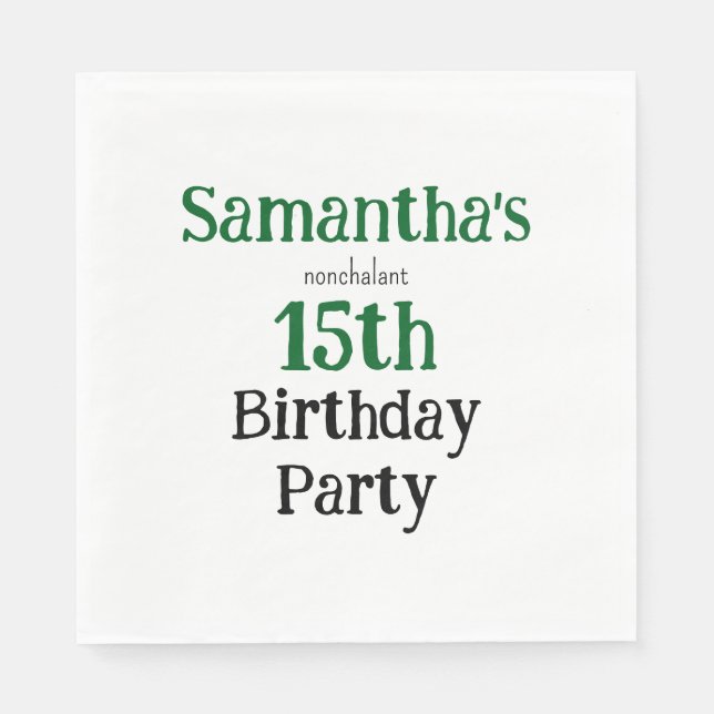Guardanapo De Papel Teen Nonchalant Birthday Party Invitation (Frente)