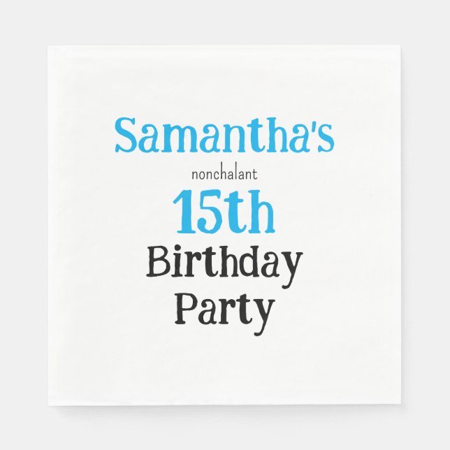Guardanapo De Papel Teen Nonchalant Birthday Party Invitation (Frente)