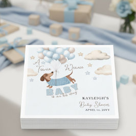 Guardanapo De Papel Teenie Weenie Dachshund Balloons Blue Baby Shower