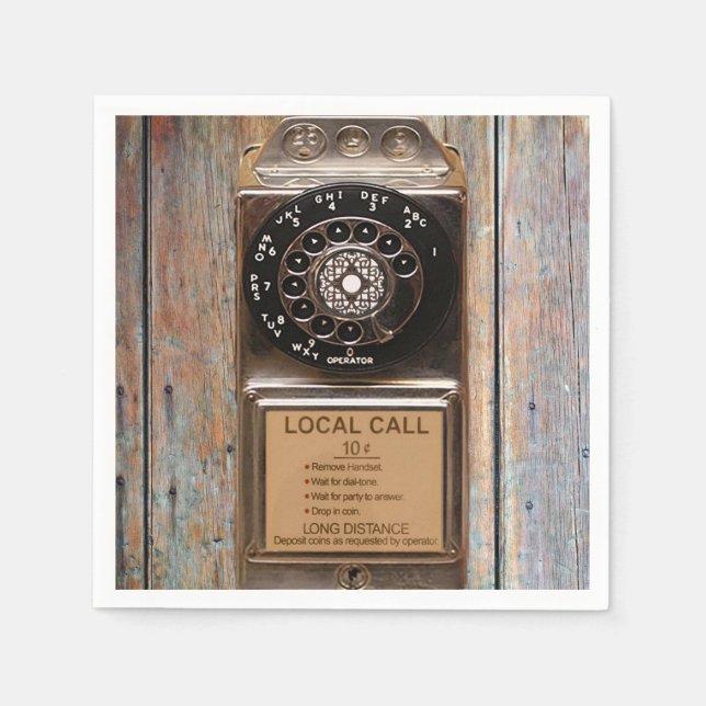 Guardanapo De Papel Telefone antigo telefone celular com telefone rota (Frente)