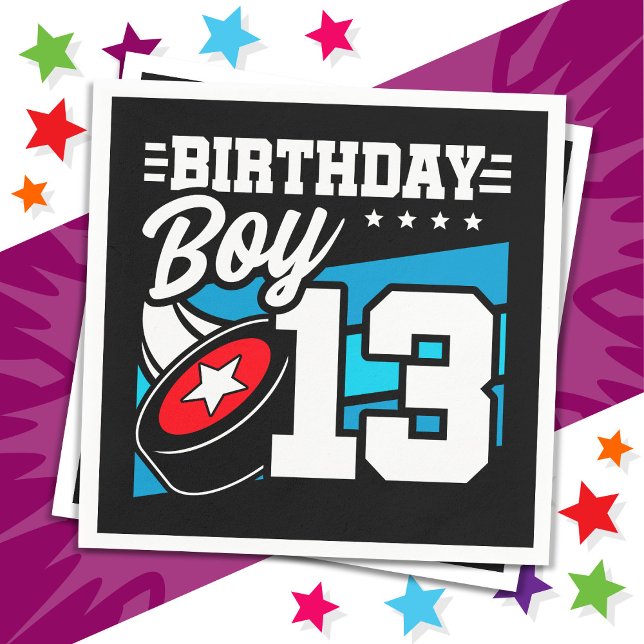 Guardanapo De Papel Tema 13 de Aniversário do Festa de Hóquei de 13 An (Criador carregado)