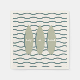 Guardanapo De Papel Tema "Bebê no Conselho" surfando no oceano Chá de 
