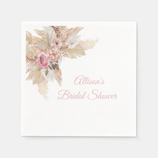 Guardanapo De Papel Tema Boho Personalizado Cocktail Napkins (Frente)