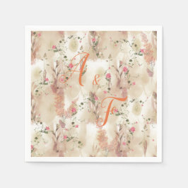 Guardanapo De Papel Tema Botânico Elegante de Tonalidade Neutra do out