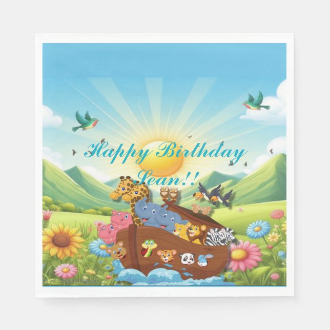 Guardanapo De Papel Tema da Arca de Noah (Frente)