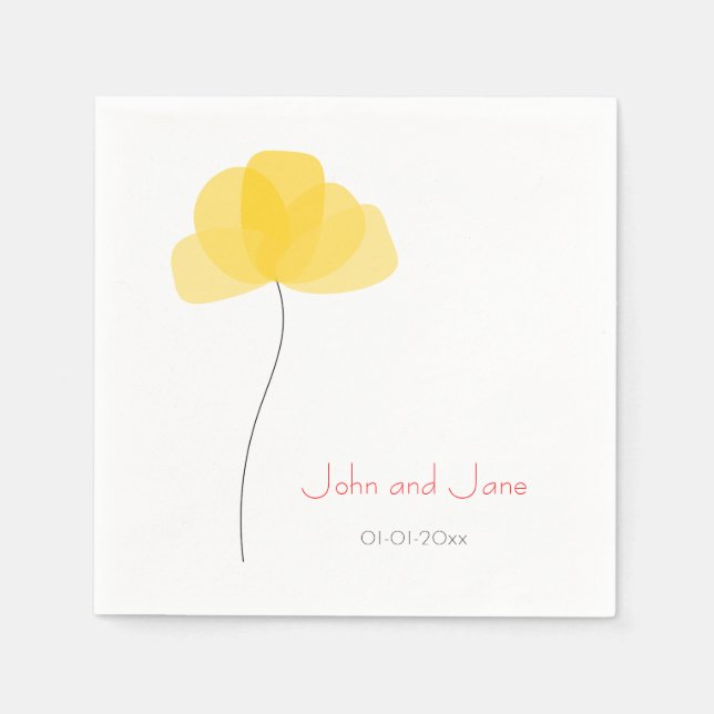 Guardanapo De Papel Tema da flor simples (Frente)