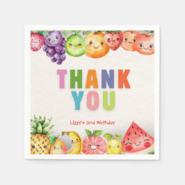 Guardanapo De Papel Tema da Fruta Twotti Frutti Obrigado