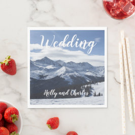 Guardanapo De Papel Tema das Montanhas Snowy de Casamento