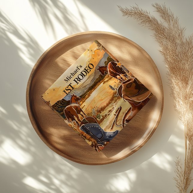 Guardanapo De Papel Tema de 1º Aniversário Rodeio Cowboy Rústico (Criador carregado)