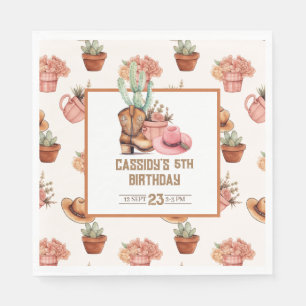 Guardanapo De Papel Tema de Aniversário da Cowgirl Partido Wildwest Oc