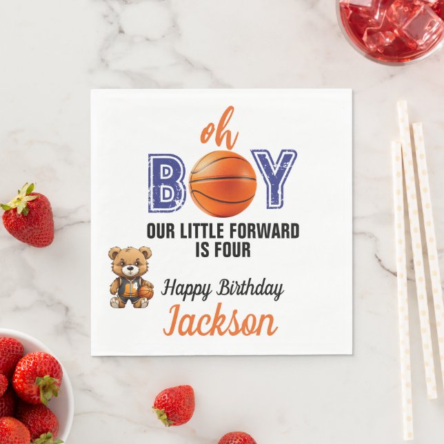 Guardanapo De Papel Tema de Aniversário de Basquete Oh Boy (Insitu)