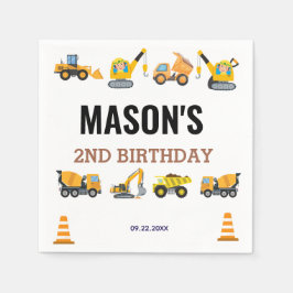 Guardanapo De Papel Tema de Aniversário de Construção para Meninos