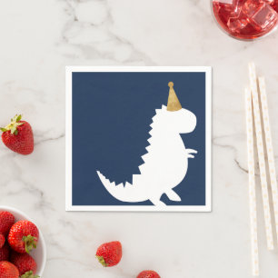 Guardanapo De Papel Tema de aniversário do Dinossauro Verde chá de f