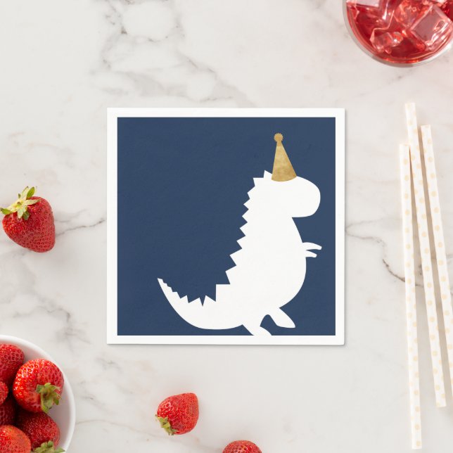 Guardanapo De Papel Tema de aniversário do Dinossauro Verde chá de fra (Insitu)