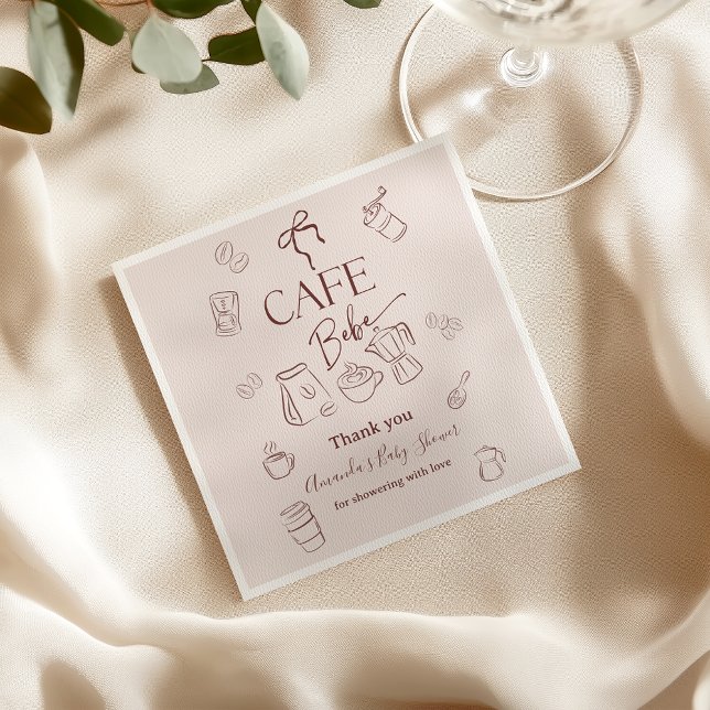 Guardanapo De Papel Tema de Café Bege Café Bebe Bebê a Caminho Chás de (Criador carregado)