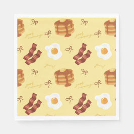 Guardanapo De Papel Tema de Café da Manhã Brunch Bacon Ovos Panquecas